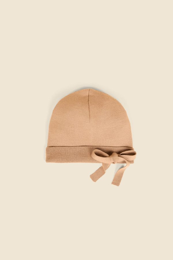 BOW WOOL BEANIE For Discount