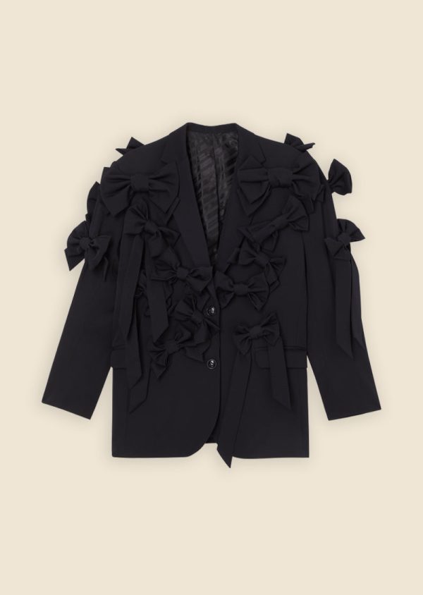 BOW BOUQUET WOOL BLAZER For Discount