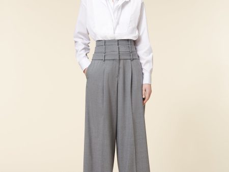 MULTI LAYERED WOOL TROUSERS Cheap