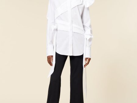 DRAPE BOW SHIRT For Cheap