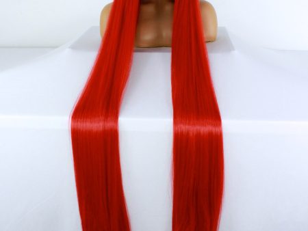 65” Bright Red Lacefront Wig Online Sale