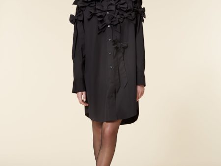 BOW BOUQUET POPLIN SHIRT DRESS For Cheap