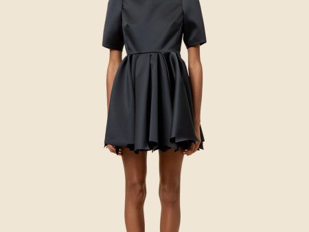 HEM CUT SATIN MINI DRESS on Sale