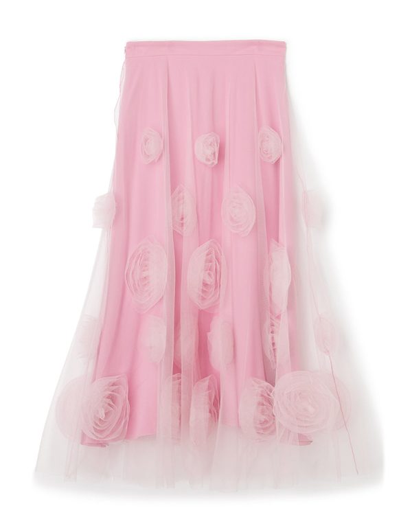 ROSE APPLIQUE MIDI SKIRT Online Hot Sale