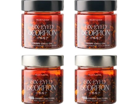 Six-Eyed Scorpion Original and Extra Spicy Crispy Chilli Oil 212g 4Pk | V GF For Sale