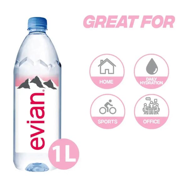 Evian Water| Natural Spring Water |1L Bottle Supply