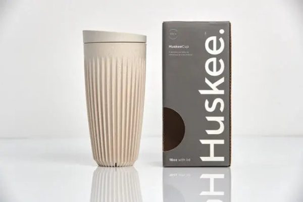 Huskee Cup | Reusable Coffee Cup with Lid 16oz 473ml Natural on Sale