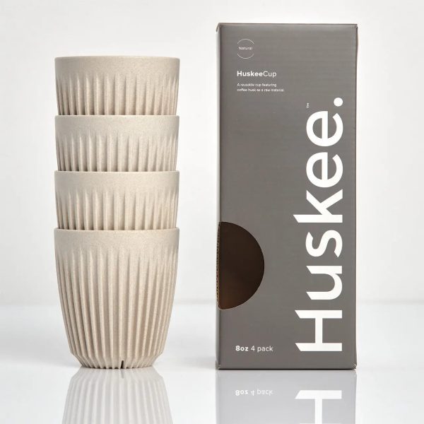 Huskee Cup | Reusable Cups 4 Pack 8oz 236ml Natural Online now