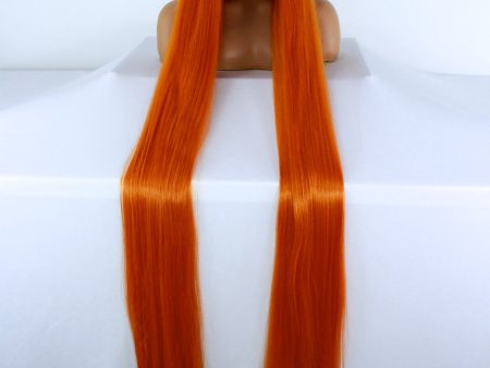 65” Pumpkin Orange Lacefront Wig Online Hot Sale